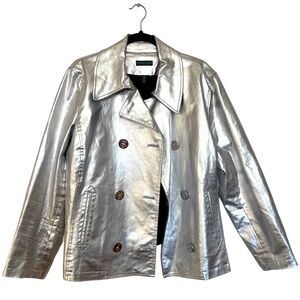 Ralph Lauren women’s navy-style jacket in silver, Sz 2x